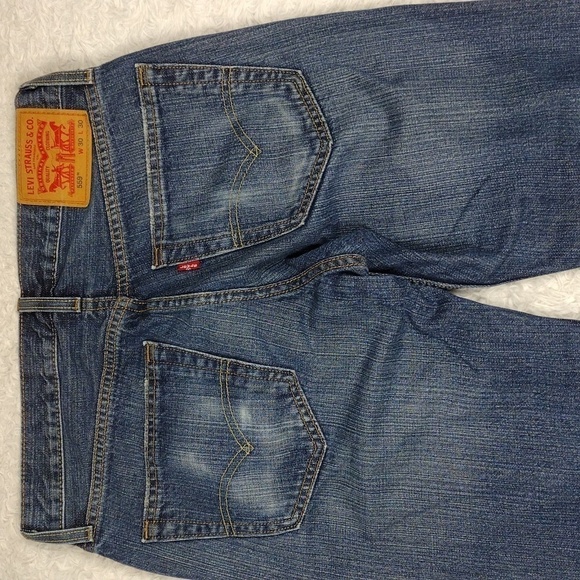 Levi's 559 Blue Medium Wash Five Pocket Mid Rise Zip Up Straight Leg Denim Jean - Picture 11 of 16
